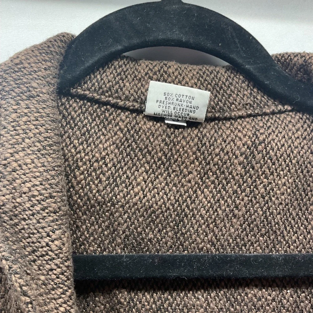 CP Shades Brown Cotton Rayon Textured Knit Unstructured Blazer Jacket Mens L